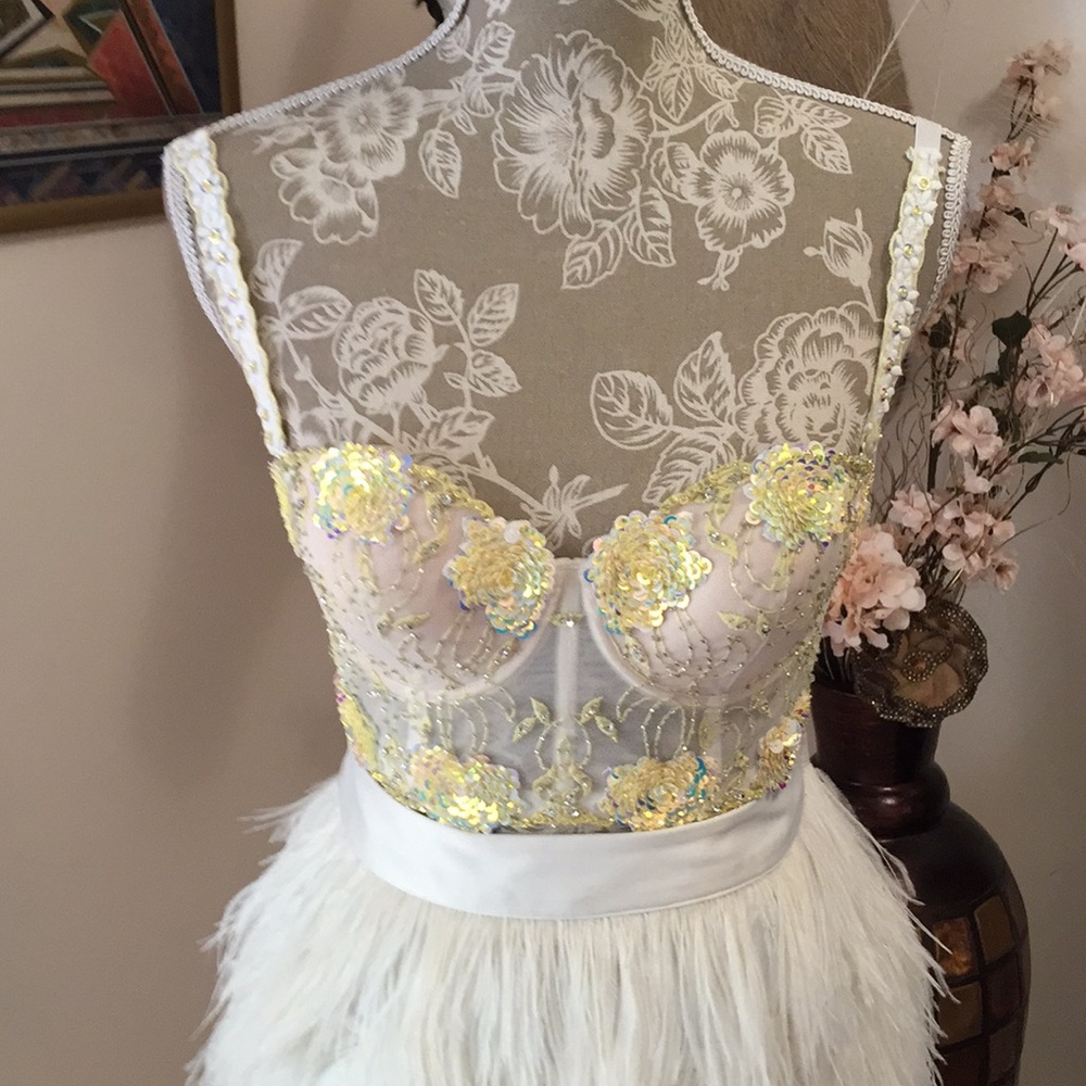 Marciano yellow beaded bustier
